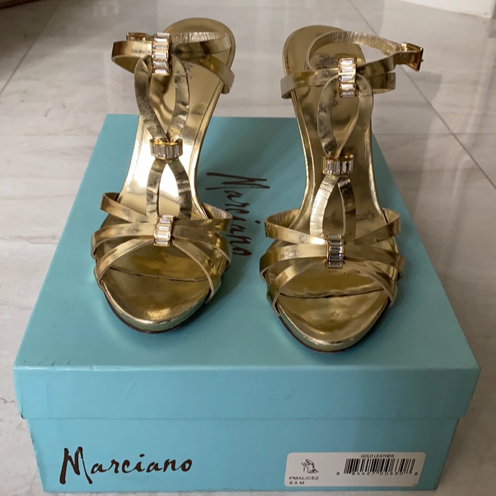 Marciano Guess Gold Heels 6.5